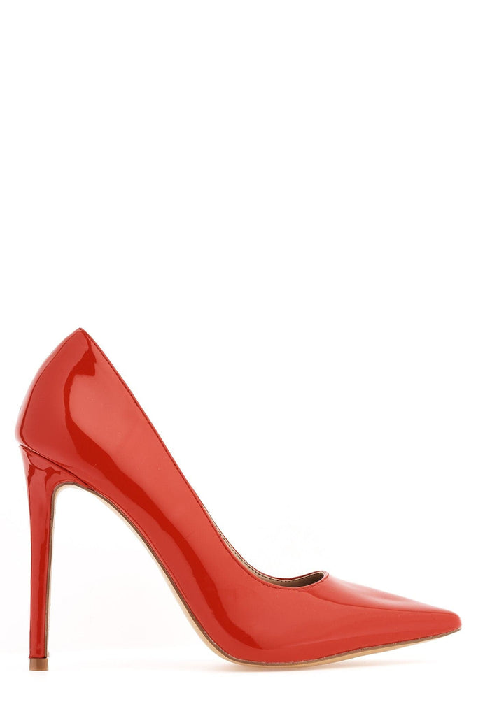 Mila High Stiletto Heel Court Shoe In Red Patent Heels Miss Diva 