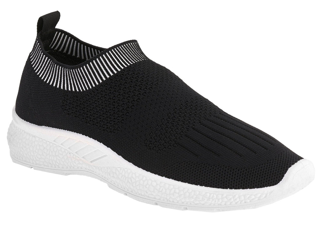 Shaughna Slip On Knitted Trainer in Black Trainers Miss Diva 