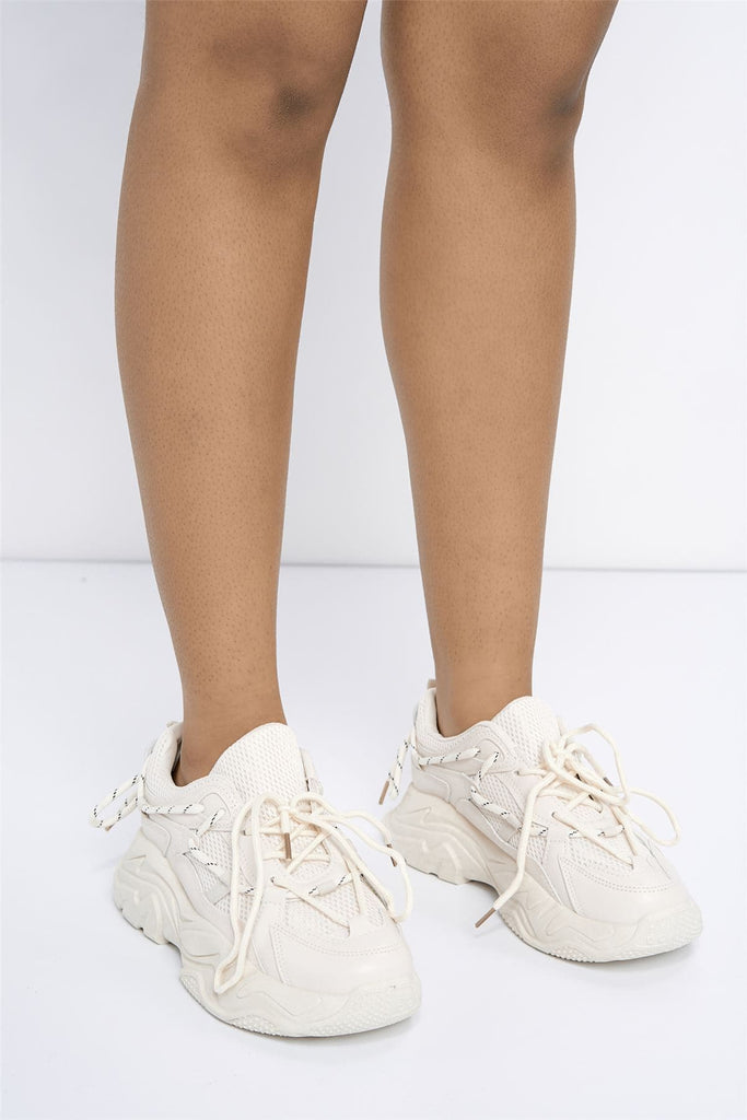 Bally Chunky Laced Trainer in Sand Trainers Miss Diva 