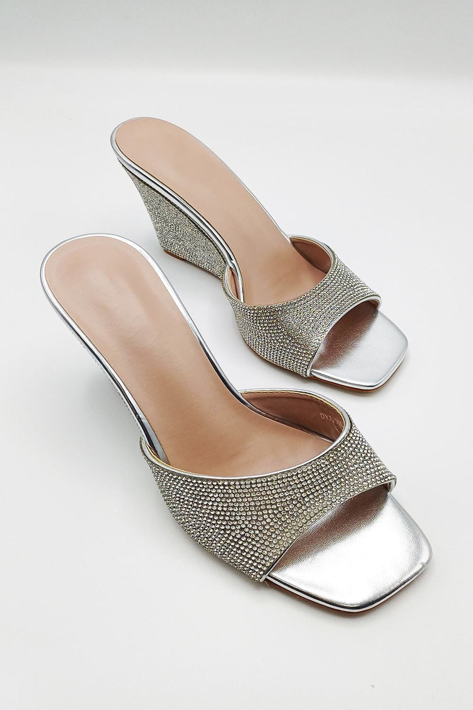NobleOnly Sandali Donna Con Tacco 8 Cm – Punta Aperta, Cinturino Incrociato, Glitter E Cristalli, Raso, Ballo - 2