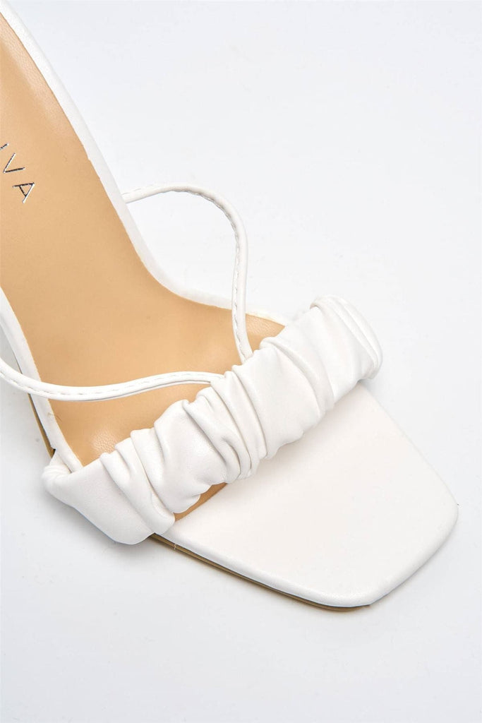 Coco Lace-up Heels in White Heels Miss Diva 