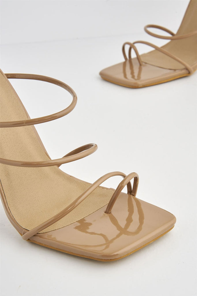 Miracles Toe Ring Strappy Mule in Mocha Heels Miss Diva 