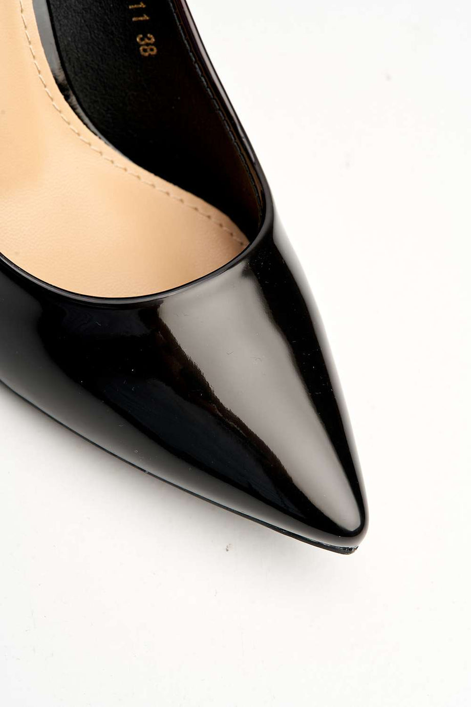 Alani Two Tone Medium Heel Court Shoe in Black  Miss Diva