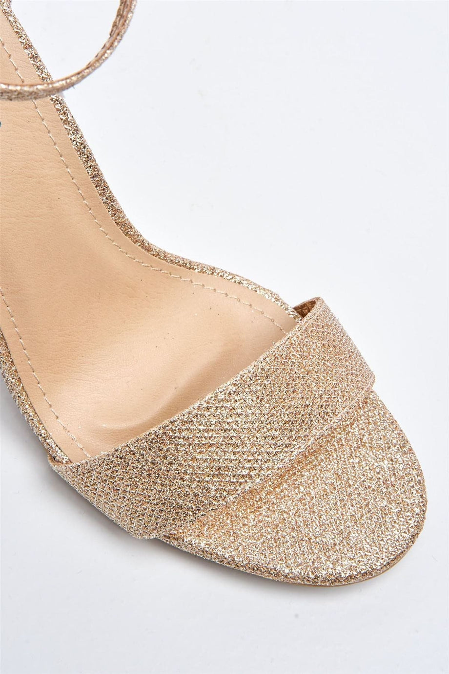 Sandals New Look Rose Gold Glitter Shoes May Barely There Block
