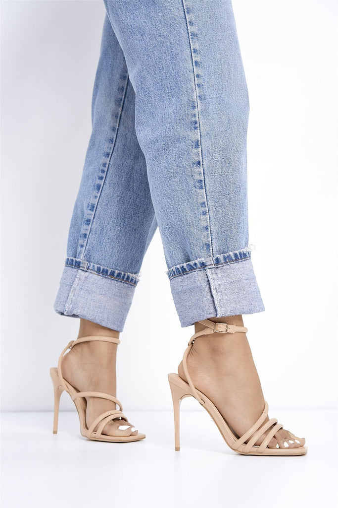 Rylee Heeled Sandal in Nude Heels Miss Diva 