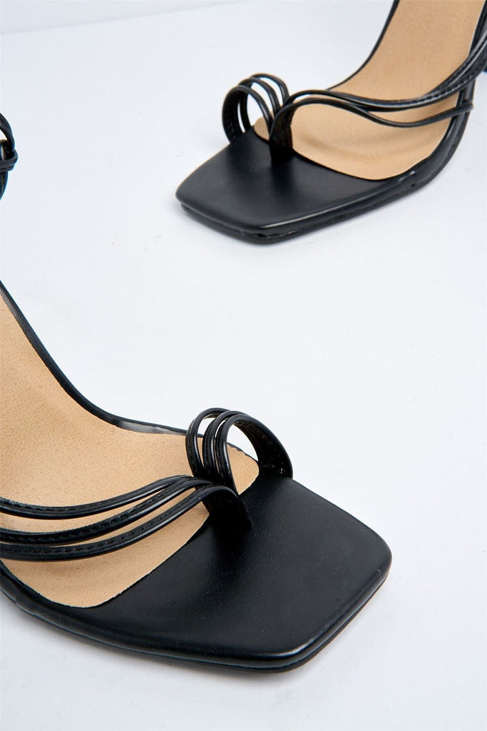 Tamara Lace-up Block Heel in Black Heels Miss Diva 