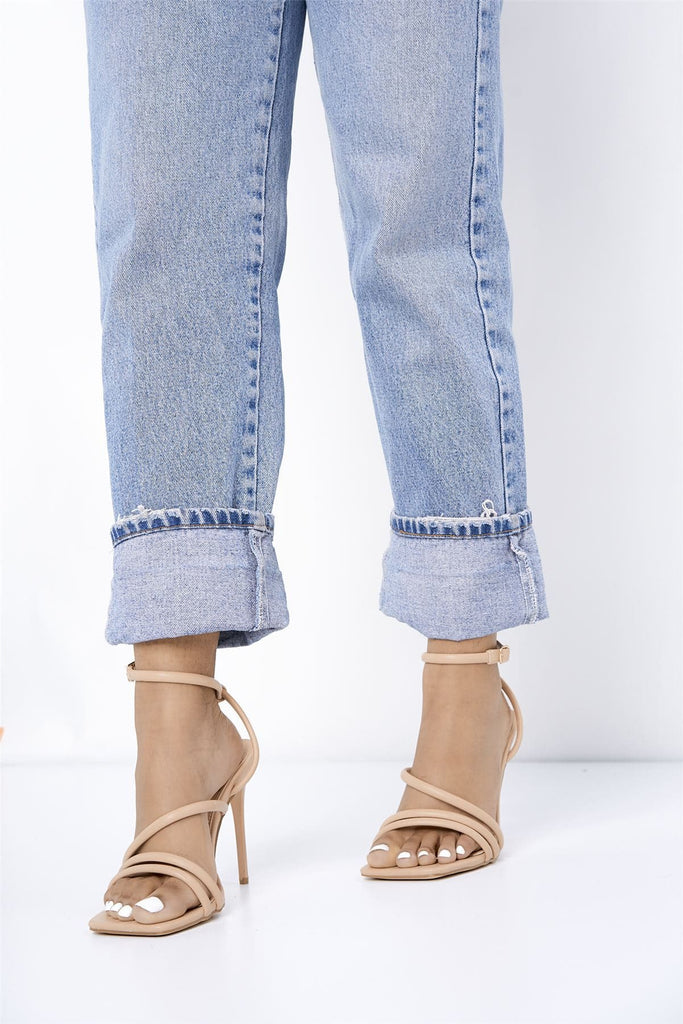 Rylee Heeled Sandal in Nude Heels Miss Diva 