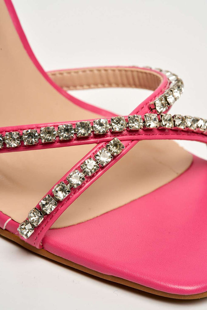 Monsoon Diamante Heel & Anklestrap Sandal in Fuchsia Heels Miss Diva 