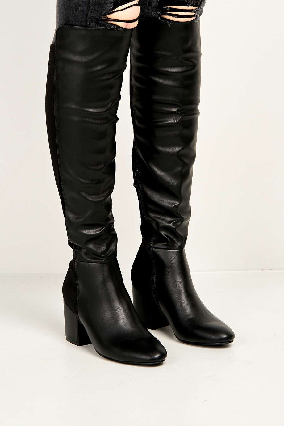 Over the knee block heel boots uk on sale