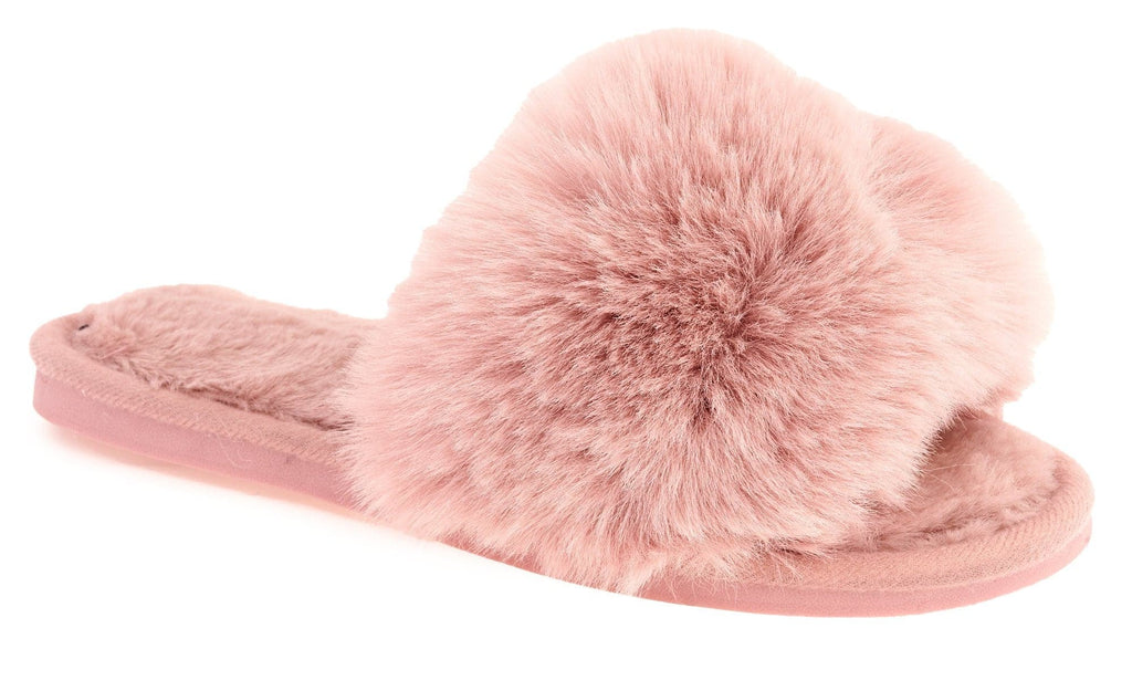 Sasha Fluffy Band Slipper in Pink Flats Miss Diva 