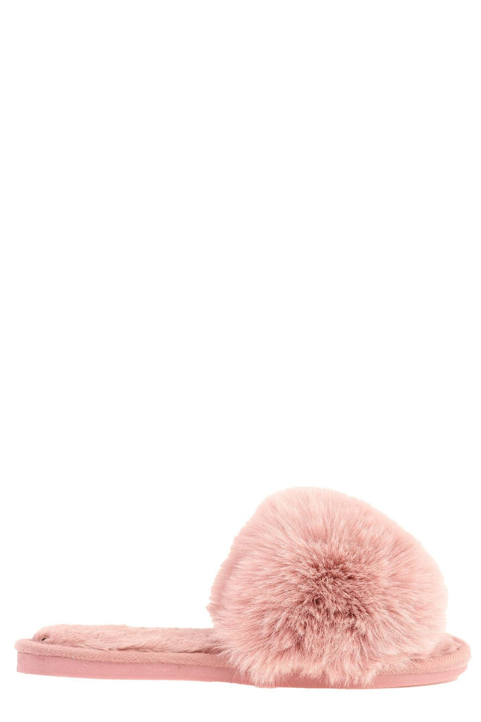 Sasha Fluffy Band Slipper in Pink Flats Miss Diva 