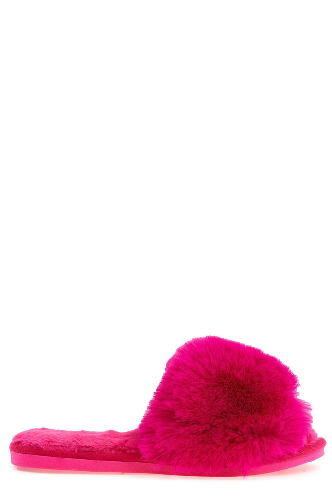 Sasha Fluffy Band Slipper in Fuchsia Flats Miss Diva 