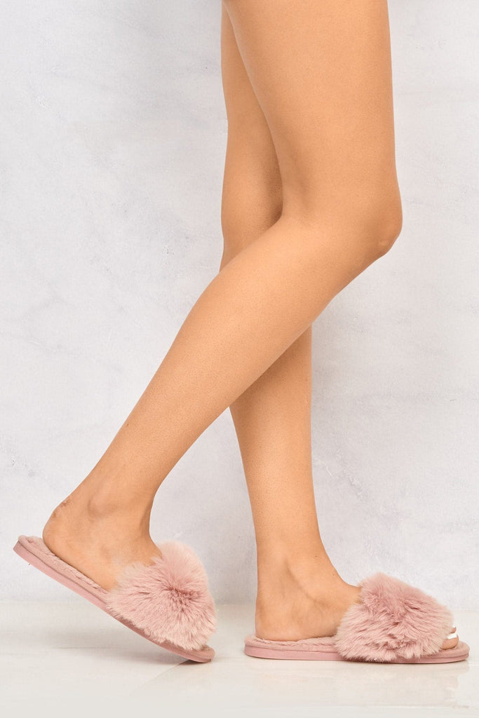 Sasha Fluffy Band Slipper in Pink Flats Miss Diva Pink 3-4 