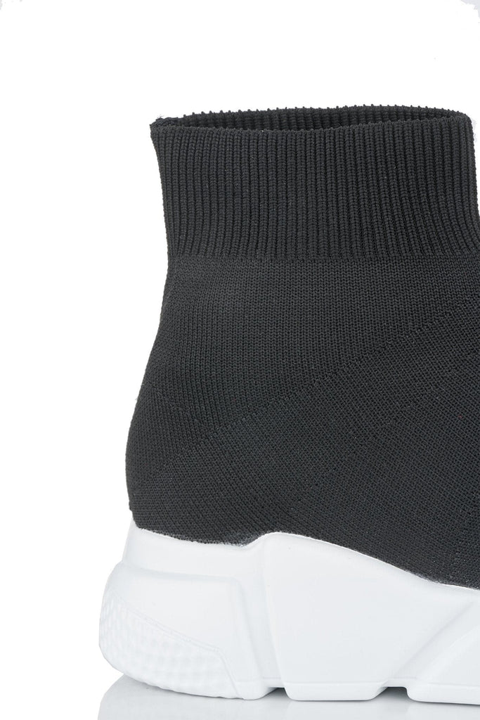 Saint Knitted Slip On Sock Boot In Black Trainers Miss Diva 