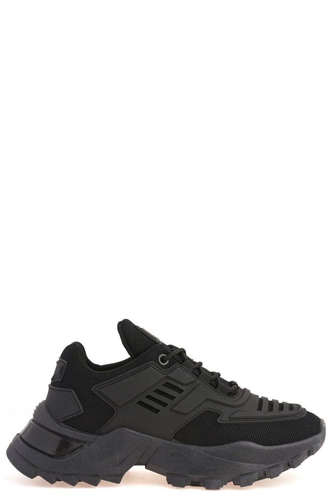 Antonia Platform Lace Up Trainer in Black Trainers Miss Diva 