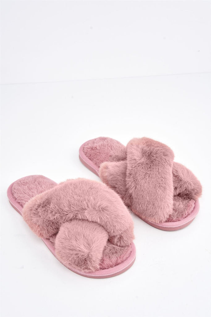 Zhuzh Fluffy Knot Slider in Pink Flats Miss Diva 