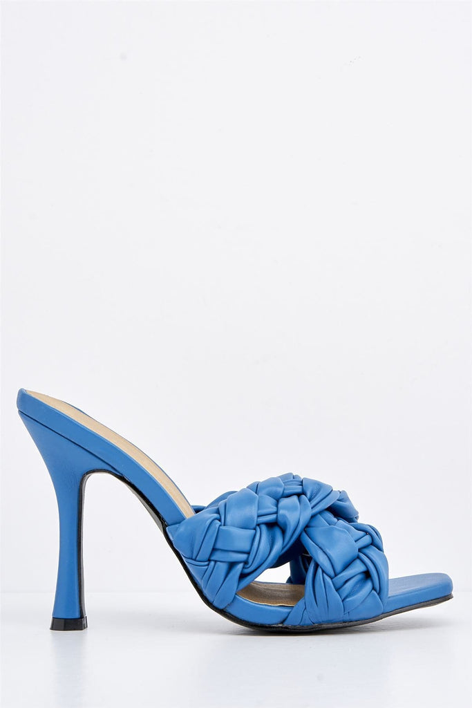 Sorell Plaited Open-Toe Mule in Blue Heels Miss Diva 