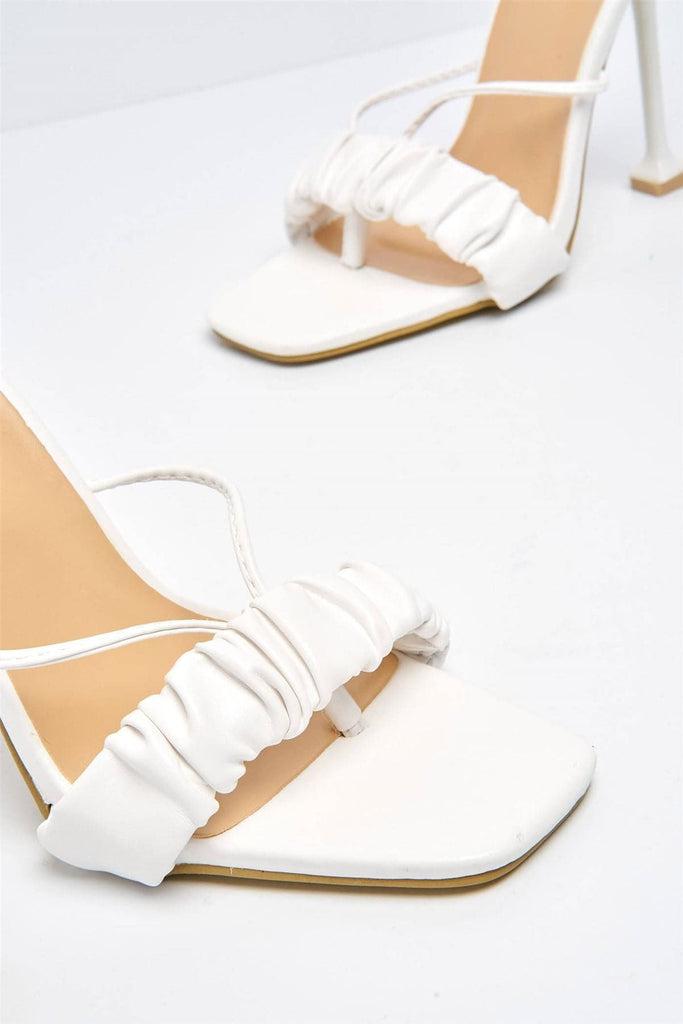 Coco Lace-up Heels in White Heels Miss Diva 