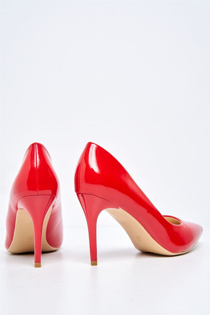 Ingrid Pointed Toe Court Heels in Red Patent Heels Miss Diva 