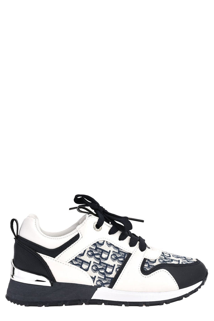 Mi Amor D-Logo Lace Up Trainer in Navy Trainers Miss Diva 
