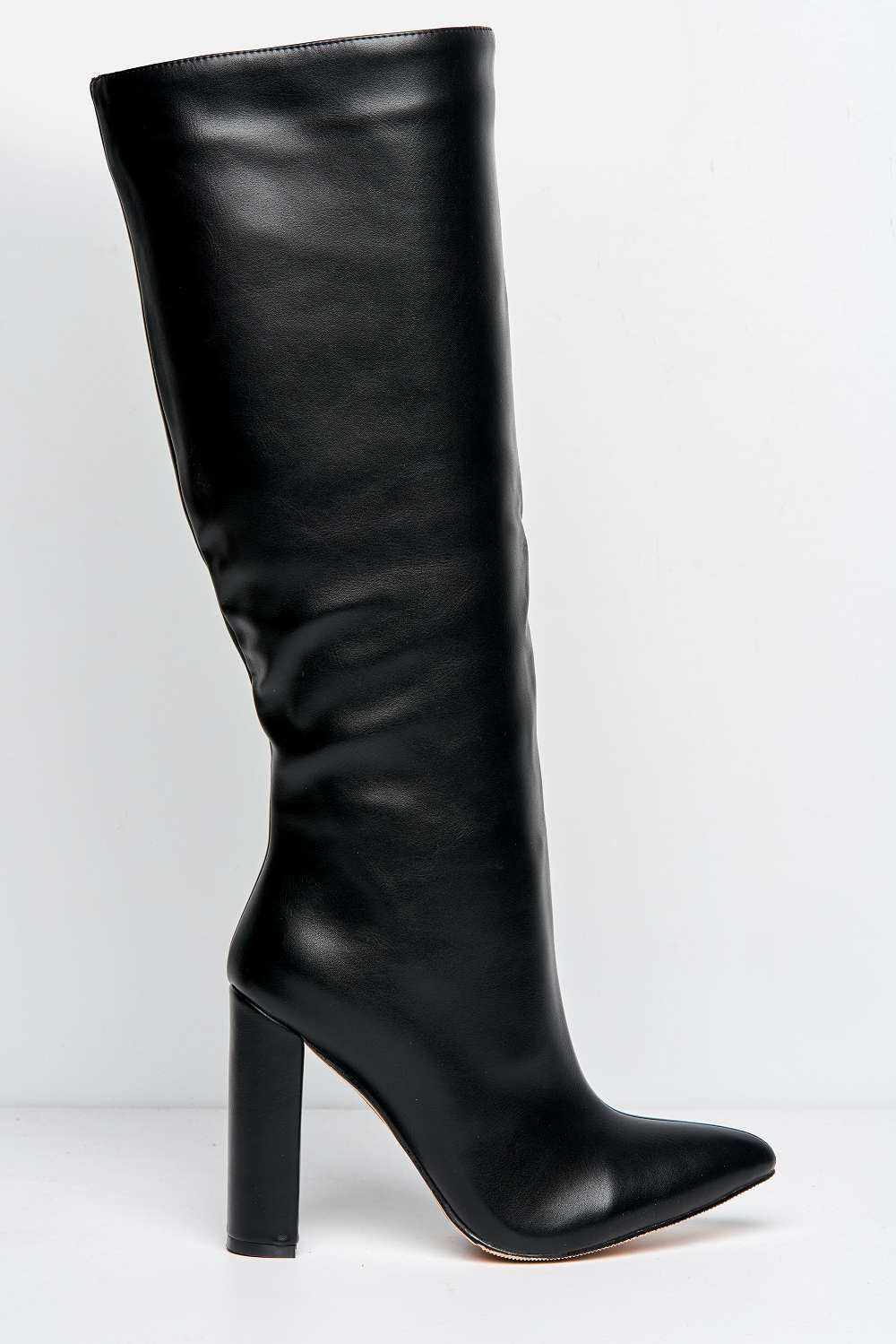 Modatope Black Fall Boots For Women Knee High Boots 3 In Stiletto Heel Pointed Toe